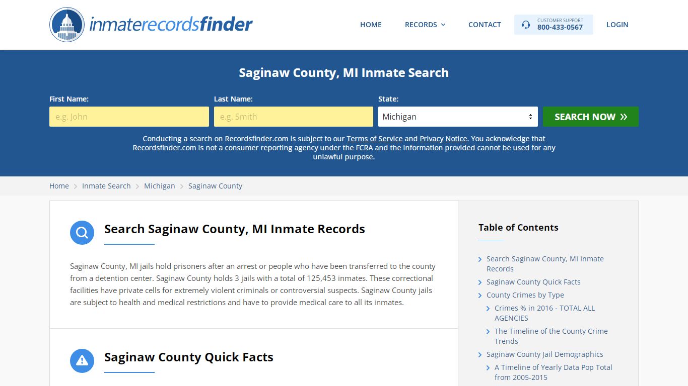 Saginaw County, MI Inmate Search - RecordsFinder
