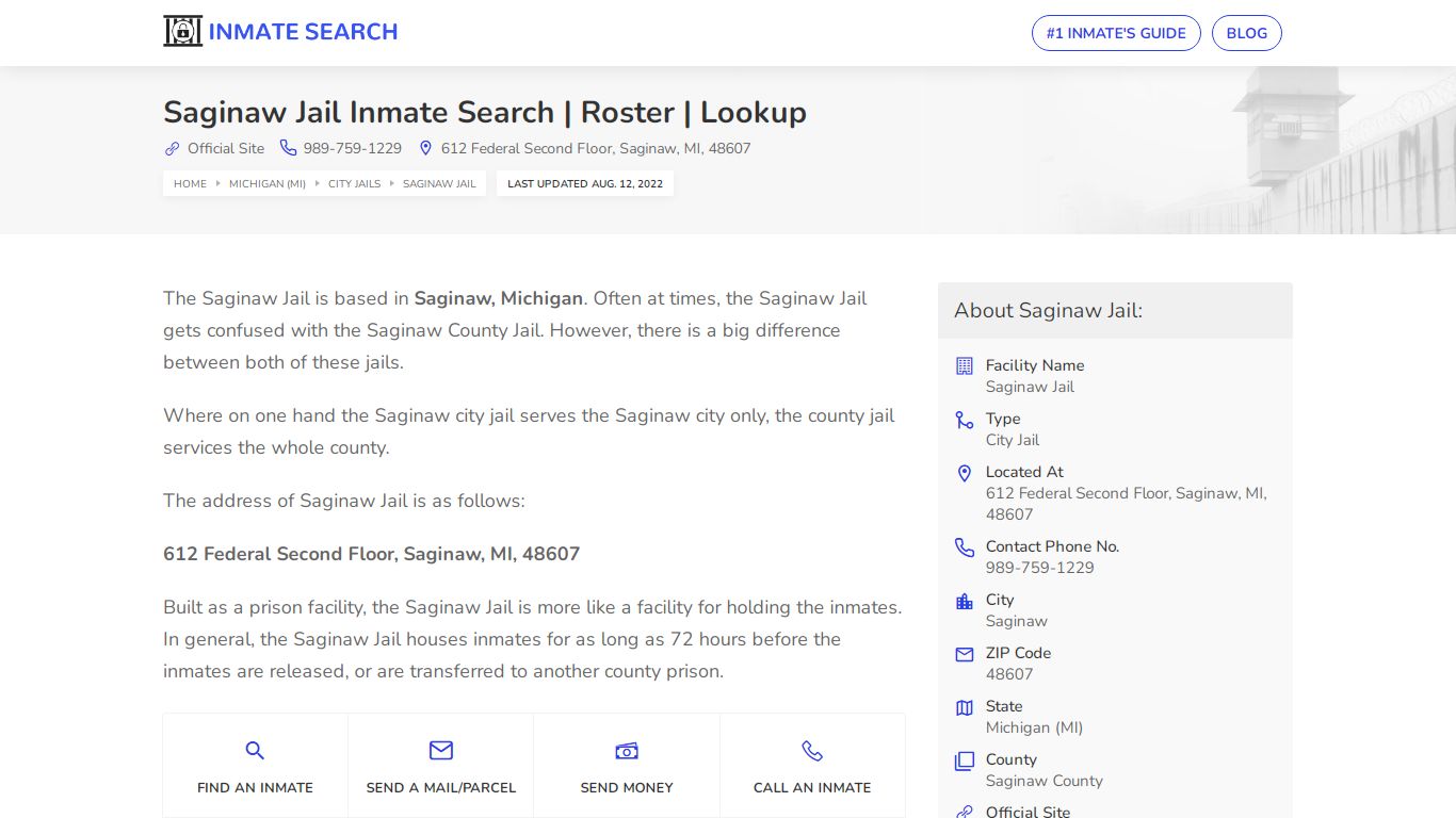 Saginaw Jail Inmate Search | Roster | Lookup